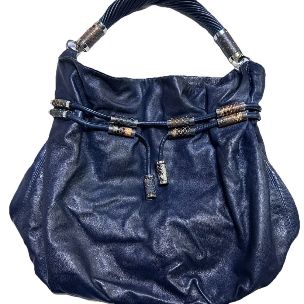Michael Kors Navy Leather Bag